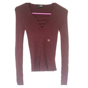 Express V Neck Long Sleeve XS NWT